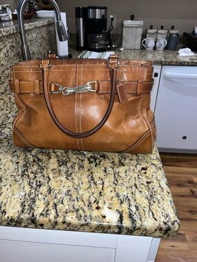 EUC Authentic Vintage Coach Hampton Leather Carryall Handbag